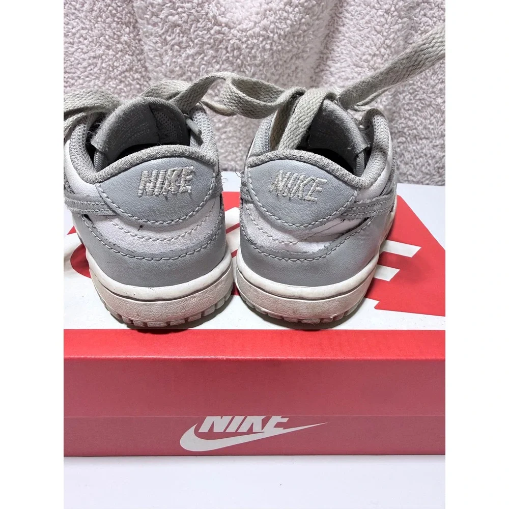 Nike Dunk Low TDE White Light Smoke Grey Toddler Sneakers FB9107-123 Size 8C